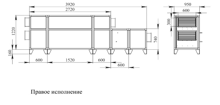 Габаритные и присоединительные размеры 3700 Lux RP W PB